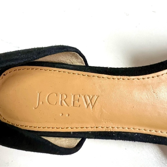J. CREW BLACK SUEDE POINTED TOE D'ORSEY FLATS GLITTER BOW ACCENT women’s 6M - Picture 8 of 9